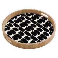 TABLETT Modern - Gemustert - Schwarz 50x50 cm - Schwarz, Holz (50/5/5cm) - OnlyWow