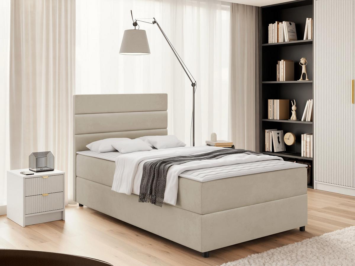 BOXBETT Elen - H3 - Beige/Schwarz, Holz/Holzwerkstoff (90/200cm) - MIRJAN24