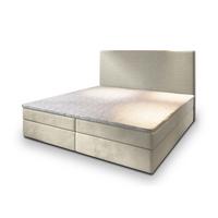 BOXBETT GIARRO 200x200 cm mit Matratze und Topper, H2+H3 - Creme - Creme, Holz (200/200cm) - MASSENO