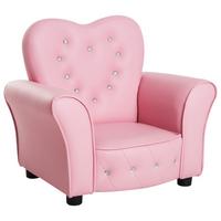 KINDERSOFA Kindersessel herzförmig Prinzessin Minisofa Kinderzimmer Sofa mit - Rosa, Kunststoff (41.5/49/59cm) - HOMCOM