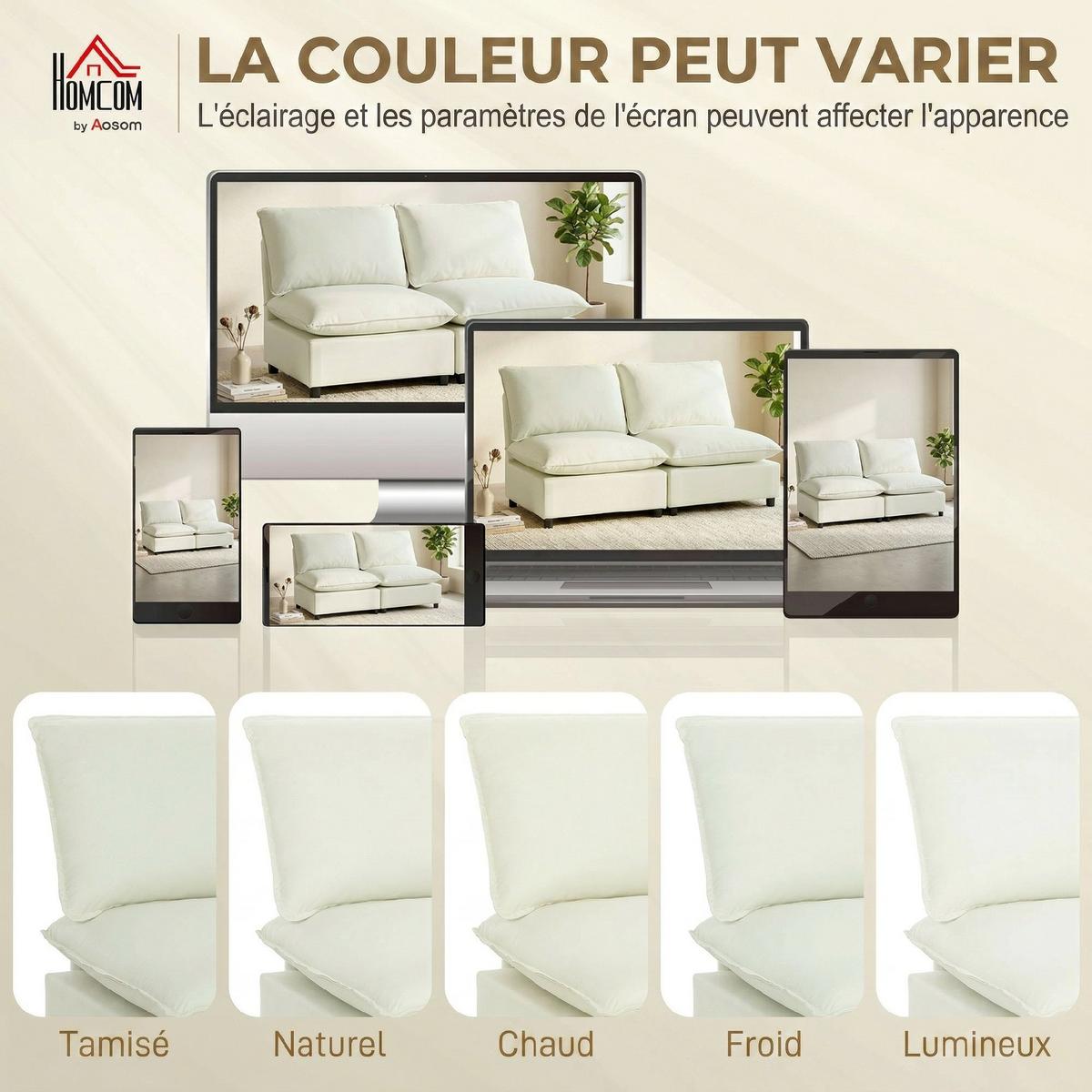 SOFA Drevith 146/85/78cm - Creme, Textil (85/78/146cm) - ZMH