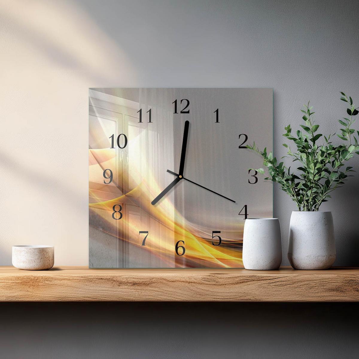 WANDUHR aus Glas 30x30 cm - Abstraktion - Multicolor, Glas (30/30/0.4cm) - TULUP