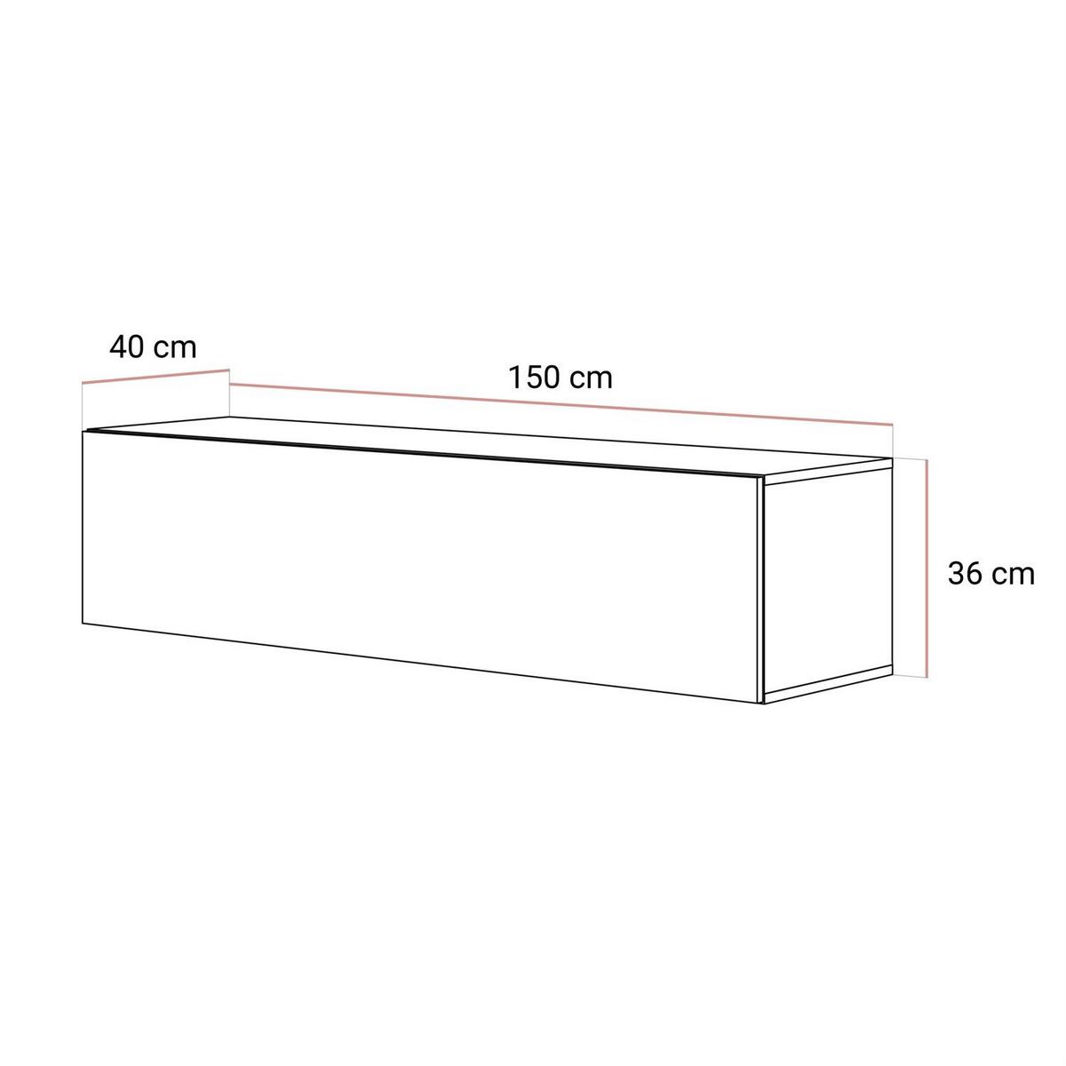 HÄNGENDER TV-Unit COLGANTE NUSSBAUM 150 cm LED - Nussbaumfarben, Holzwerkstoff (150/36/40cm) - Lookway