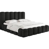 POLSTERBETT Serenity mit Bettkasten, Schwarz Boucle 140x200 cm - Birkefarben/Schwarz, Holzwerkstoff/Kunststoff (140/200cm) - WFL GROUP