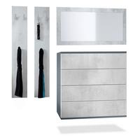 GARDEROBE Horizon Beton Oxid Optik - Hellgrau, Holzwerkstoff (142/146/35cm) - Vladon