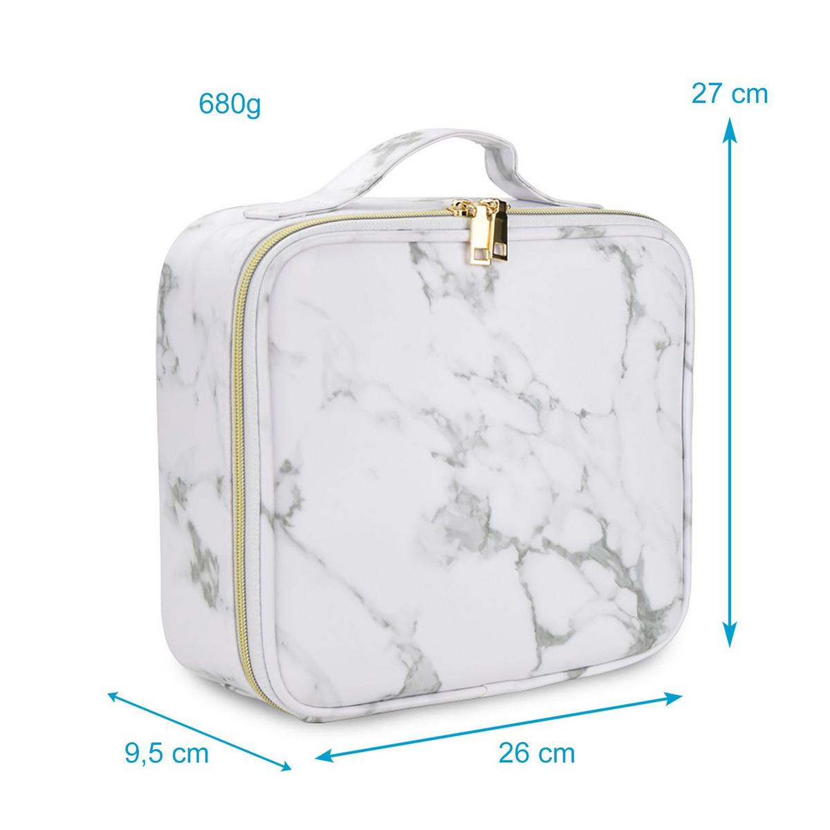 MAKE UP TASCHE mit anpassbaren Innenfächern - Grau, Kunststoff (23.4/9.5/26cm) - Intirilife