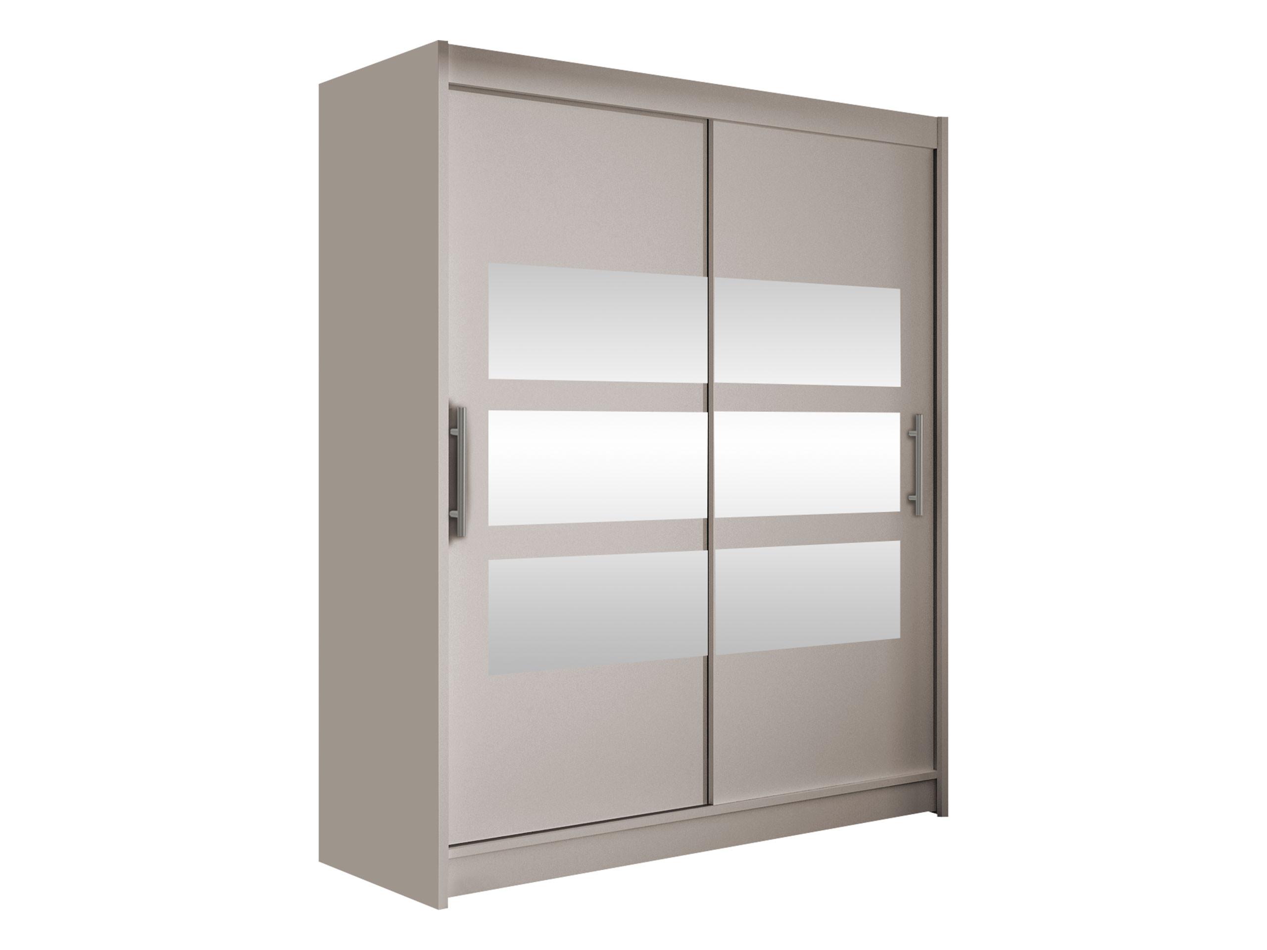 SCHWEBETÜRENSCHRANK Westa VII - Kaschmir/Silberfarben, Holzwerkstoff/Metall (150/200/58cm) - MIRJAN24