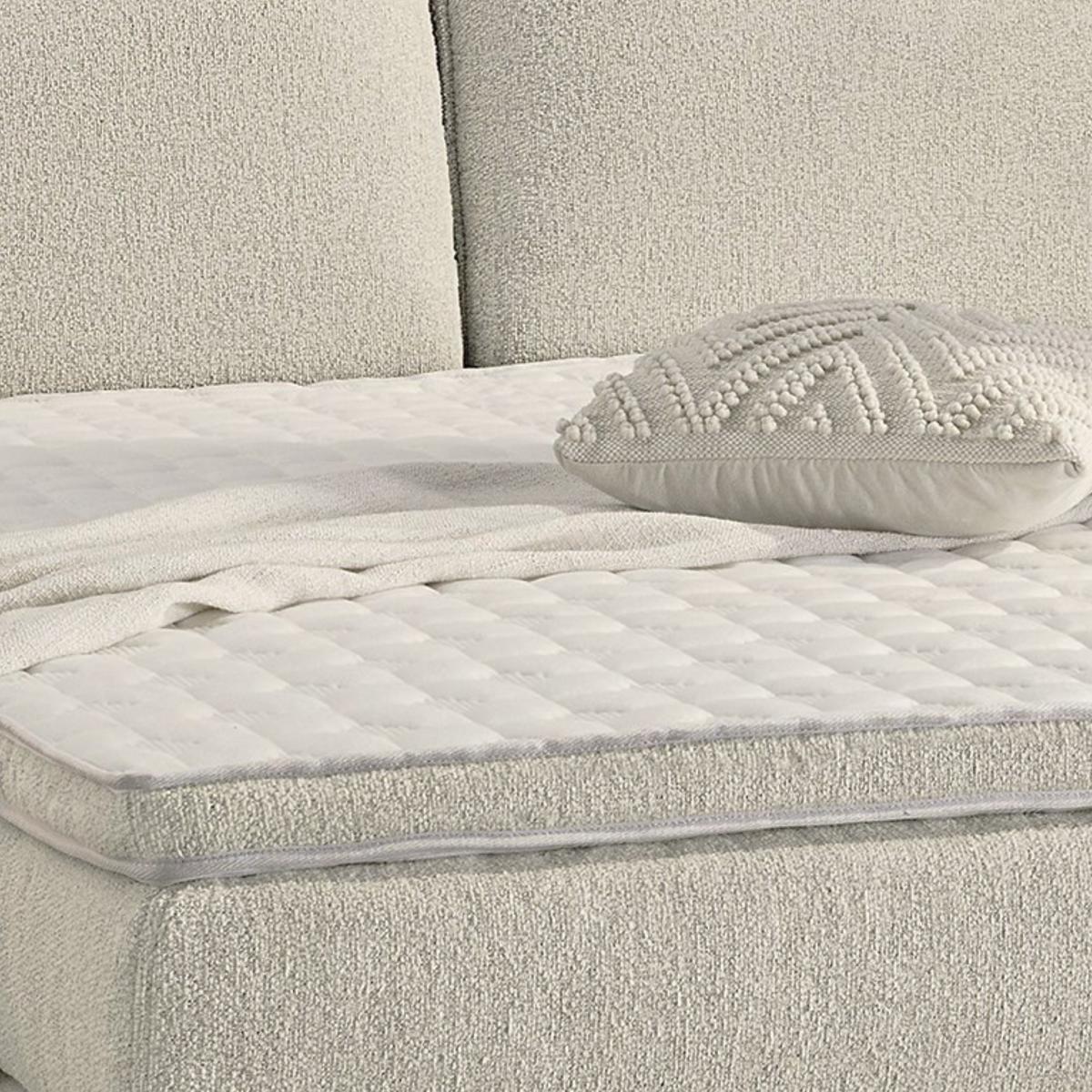 BOXSPRINGBETT 180x200 cm, Kopfteil m.Keder, 7-Zonen-Tonnentaschen-Federkernmatratzen H3+H4, Topper, Bonell-Federkern, Flachgewebe Beige Grau / 20020 - Greige/Schwarz, Textil/Metall (180/200cm) - luma-home