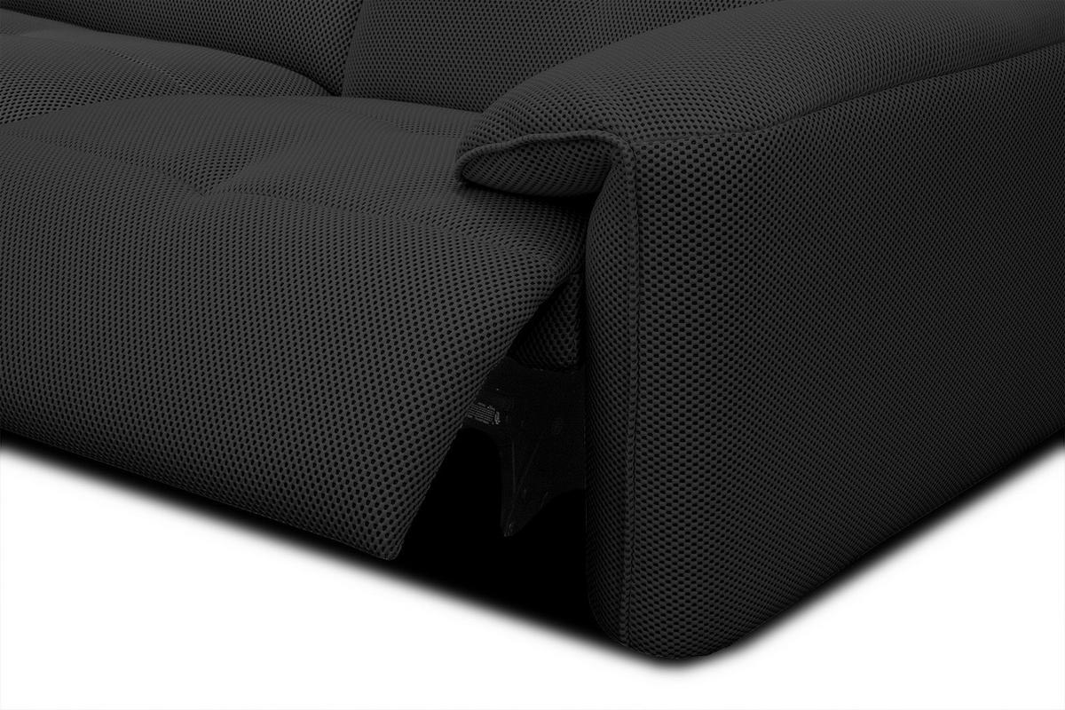 ECKSOFA TRENTO 4-Sitzer mit 1 Relaxfunktion, schwarz - Schwarz, Holzwerkstoff/Kunststoff (165/262cm) - Wozimo