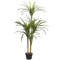 KUNSTPFLANZE im Blumentopf 147 cm Grün/Schwarz Dracaena Anita - Schwarz/Grün, Kunststoff (147cm) - Beliani