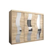 SCHWEBETÜRENSCHRANK 200/250/62 3-türig - Silberfarben/Sonoma Eiche, Holz/Kunststoff (250/200/62cm) - MÖBEL KRYSPOL