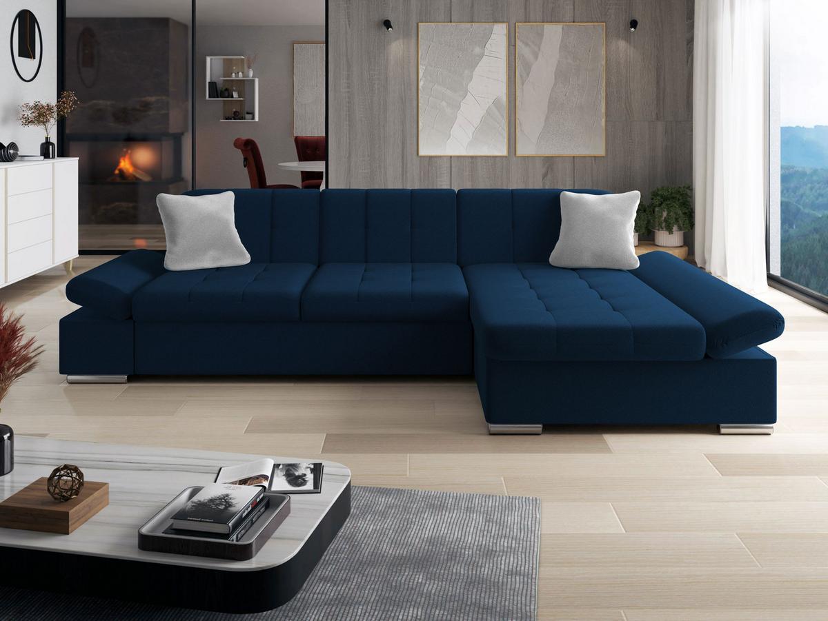 ECKSOFA Montana, Seite: Rechts - Dunkelblau, Holz/Textil (278/161cm) - MIRJAN24