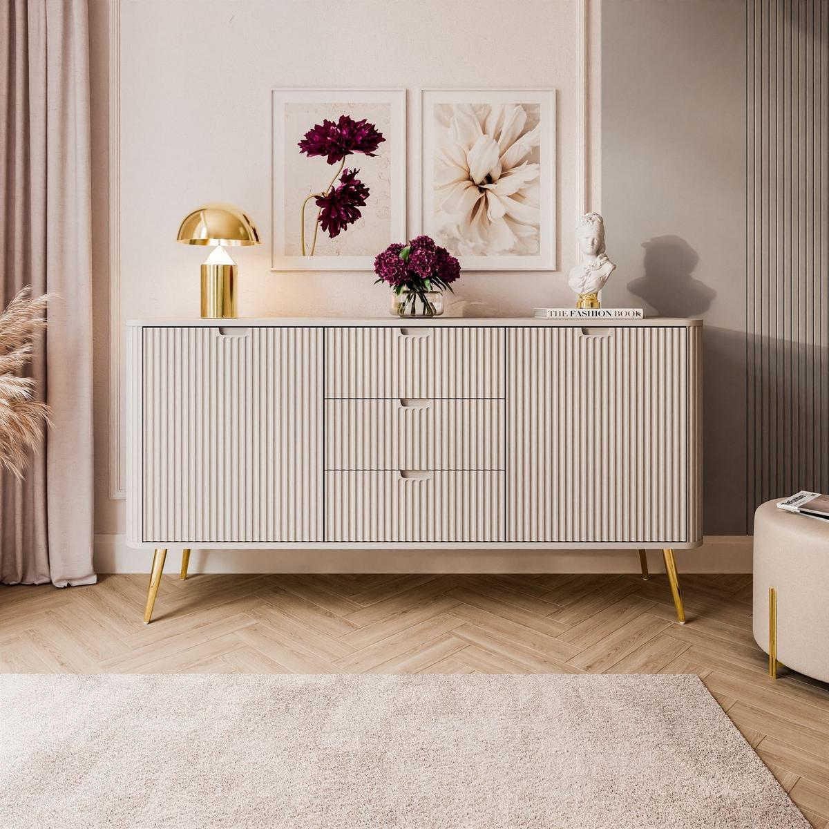 KOMMODE ZAIRA KSZ168 mit Schubladen Kaschmir - Kaschmir, Holzwerkstoff (168/87/39cm) - Lookway