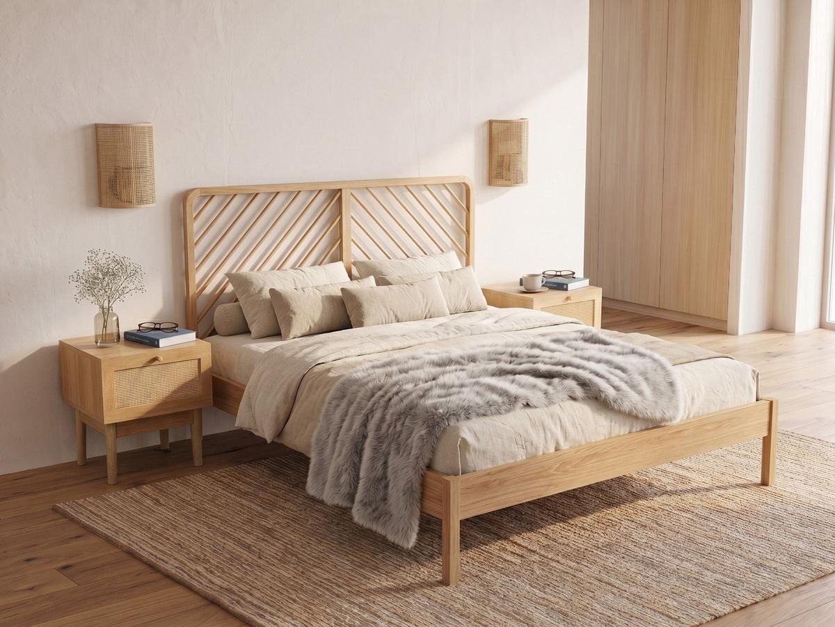 BETT mit Lattenrost 180/200 cm Kiefernholz Hellbraun Sephos - Hellbraun, Holz (180/200cm) - Beliani