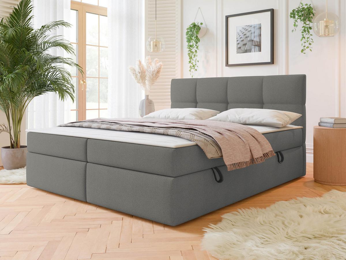 BOXBETT Figaro - H3 - Schwarz/Grau, Holz/Textil (180/200cm) - MIRJAN24