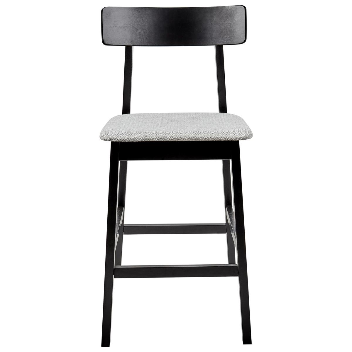 BARHOCKER 2er-Set Schwarz Isanti - Schwarz/Grau, Holz (44/92/51cm) - Beliani