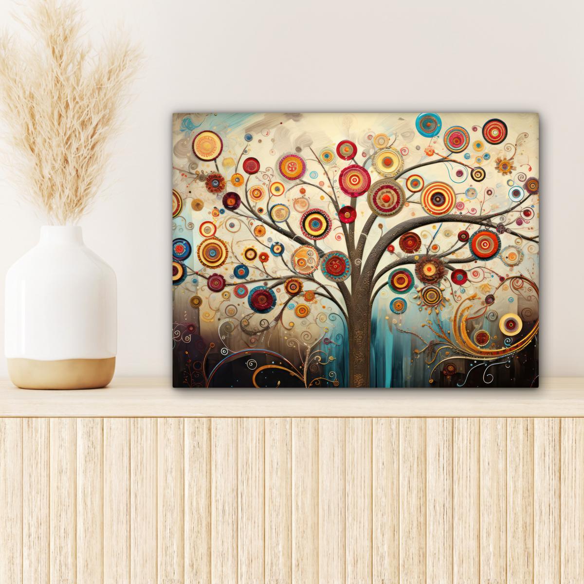 LEINWANDBILD Baum - Baum des Lebens - Farbe Wandbild 40x30 cm - Braun, Textil (40/30cm) - MuchoWow