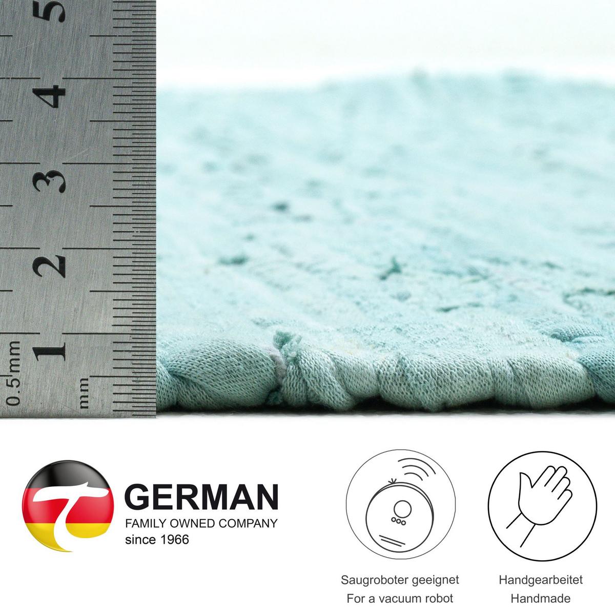 FLECKERLTEPPICH Chindi 40x60 cm - Hellblau, Textil (40/60cm) - Rug and Roll