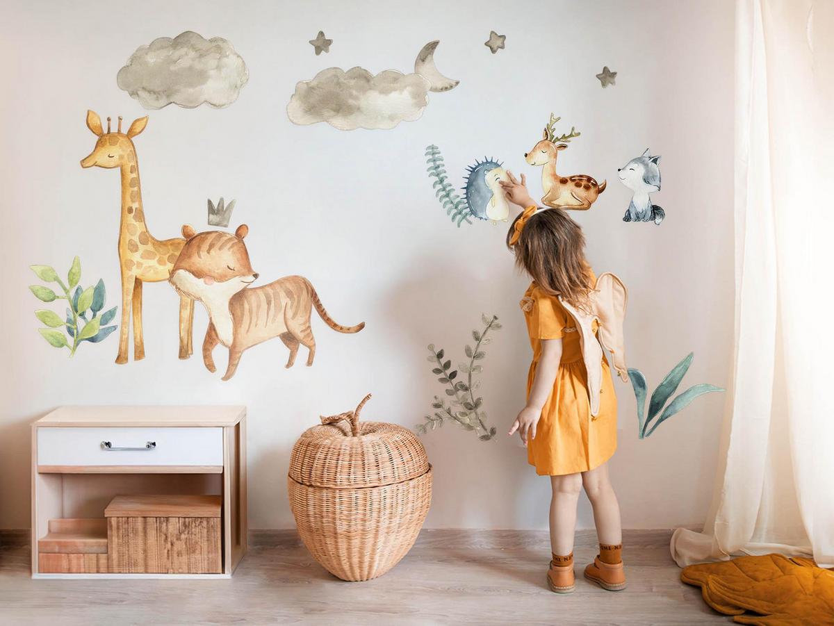 WANDAUFKLEBER 80x134cm - Tierische Natur - Multicolor, Kunststoff (80/134/0.1cm) - Wallfluent