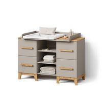 WICKELKOMMODE Mailo Cashmere/Artisan XL mit 4 Schubladen - Kaschmir/Eiche Artisan, Holzwerkstoff (133/108/70cm) - Livinity®