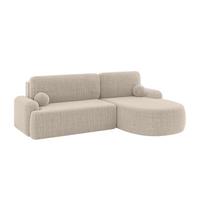 ECKSOFA mit Schlaffunktion und Bettkasten LIRA-L - 264x172x89 Beige - Beige, Holzwerkstoff/Textil (172/264cm) - ALTDECOR