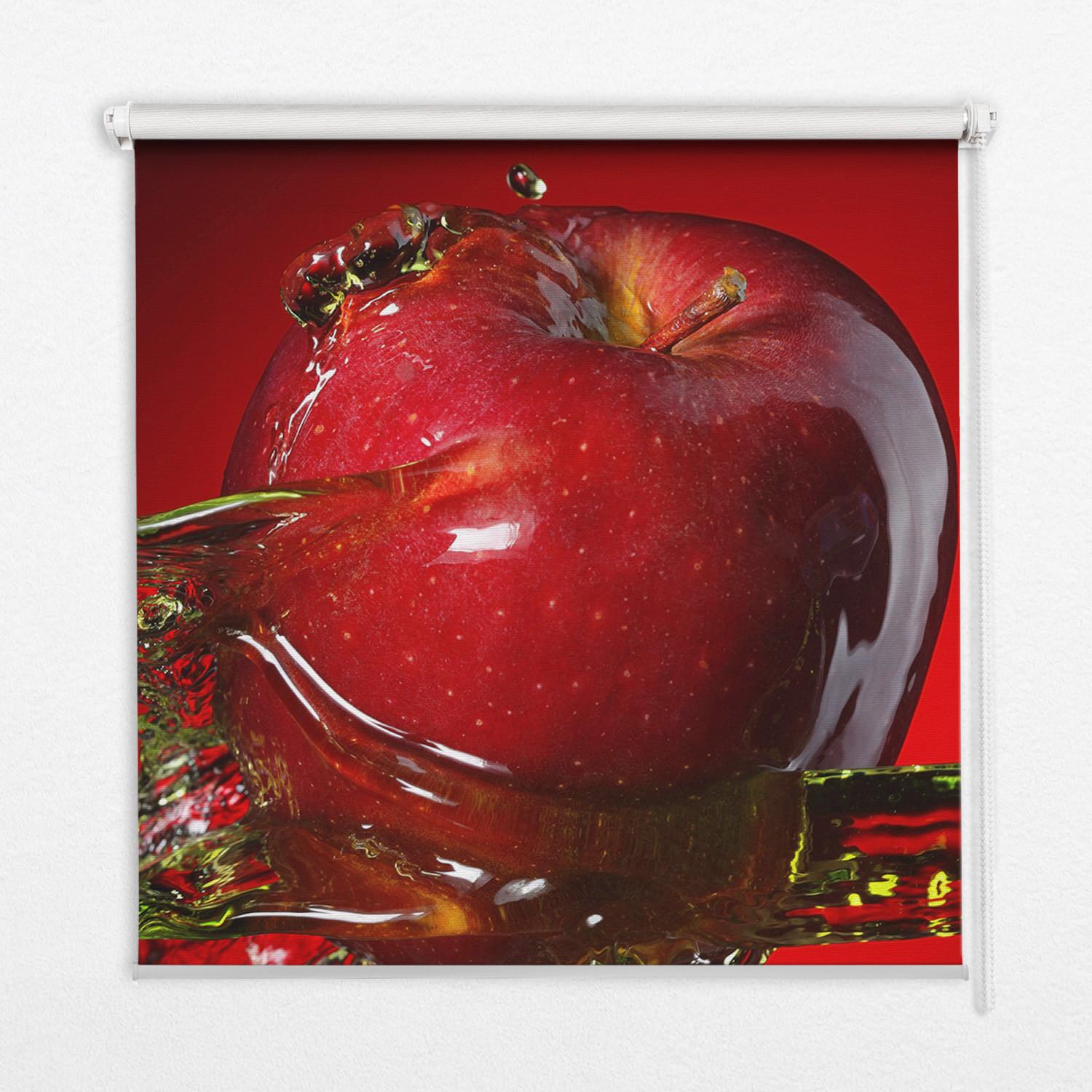 INNENROLLO - Fensterrollo - Rollo - 60x40 cm - Roter Apfel im Wasser - Rot, Kunststoff (60/140/0.5cm) - TULUP