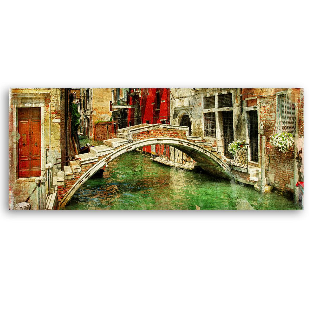 WANDBILD brücke in venedig - Beige, Textil (90/30cm) - Feeby