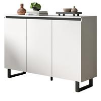 SIDEBOARD weiß, schwarz, 3-türige Kommode 120 x 84 cm mit Soft-Close - Schwarz/Weiß, Holzwerkstoff/Metall (120/84/36cm) - Inn.Furn