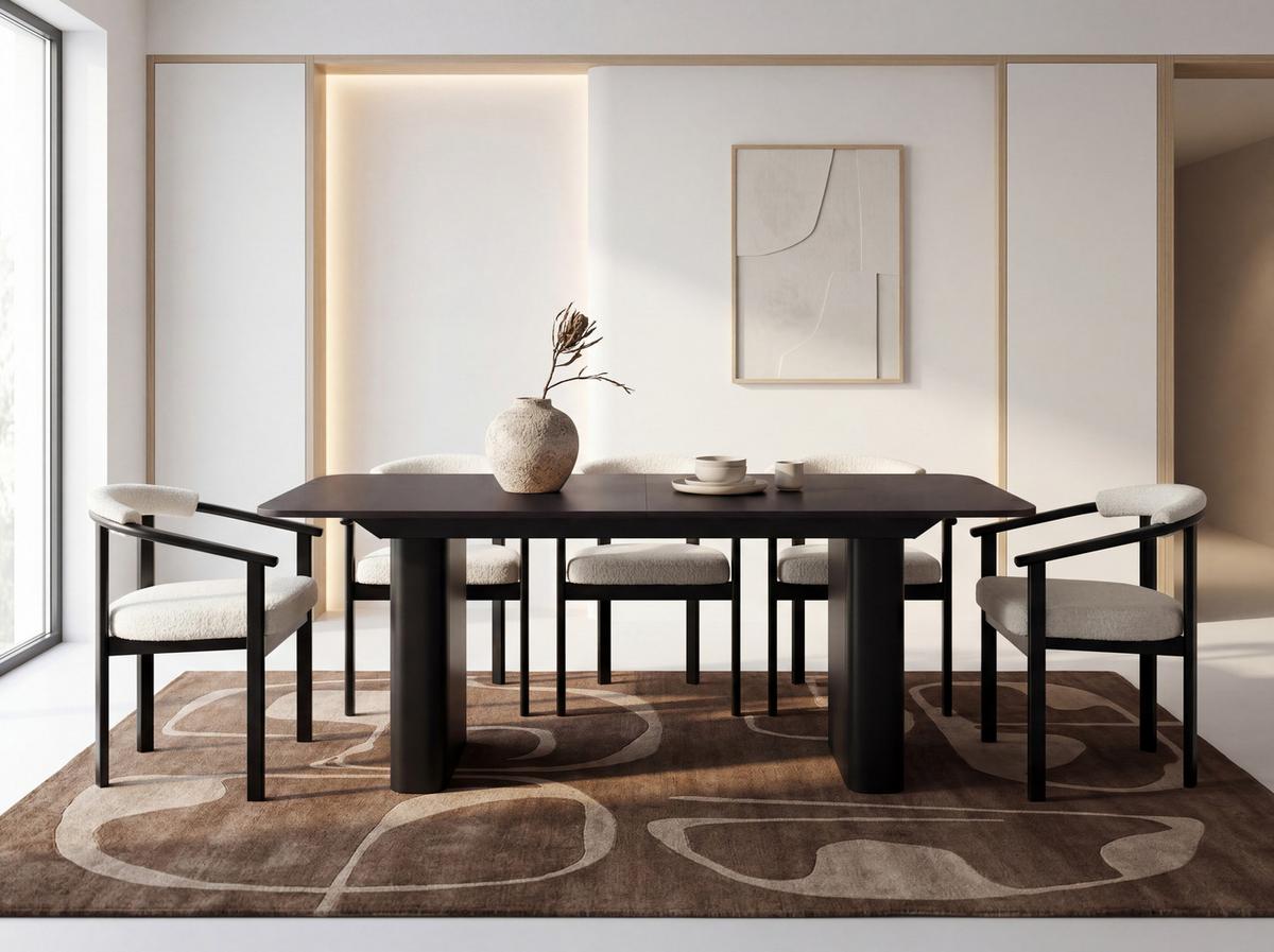 ESSTISCH Riven rechteckig ausziehbar verlängerbar mit Butterfly-Auszug, Schwarz 180-276/90/76 cm - Schwarz, Holzwerkstoff/Metall (90/276/76cm) - WFL GROUP