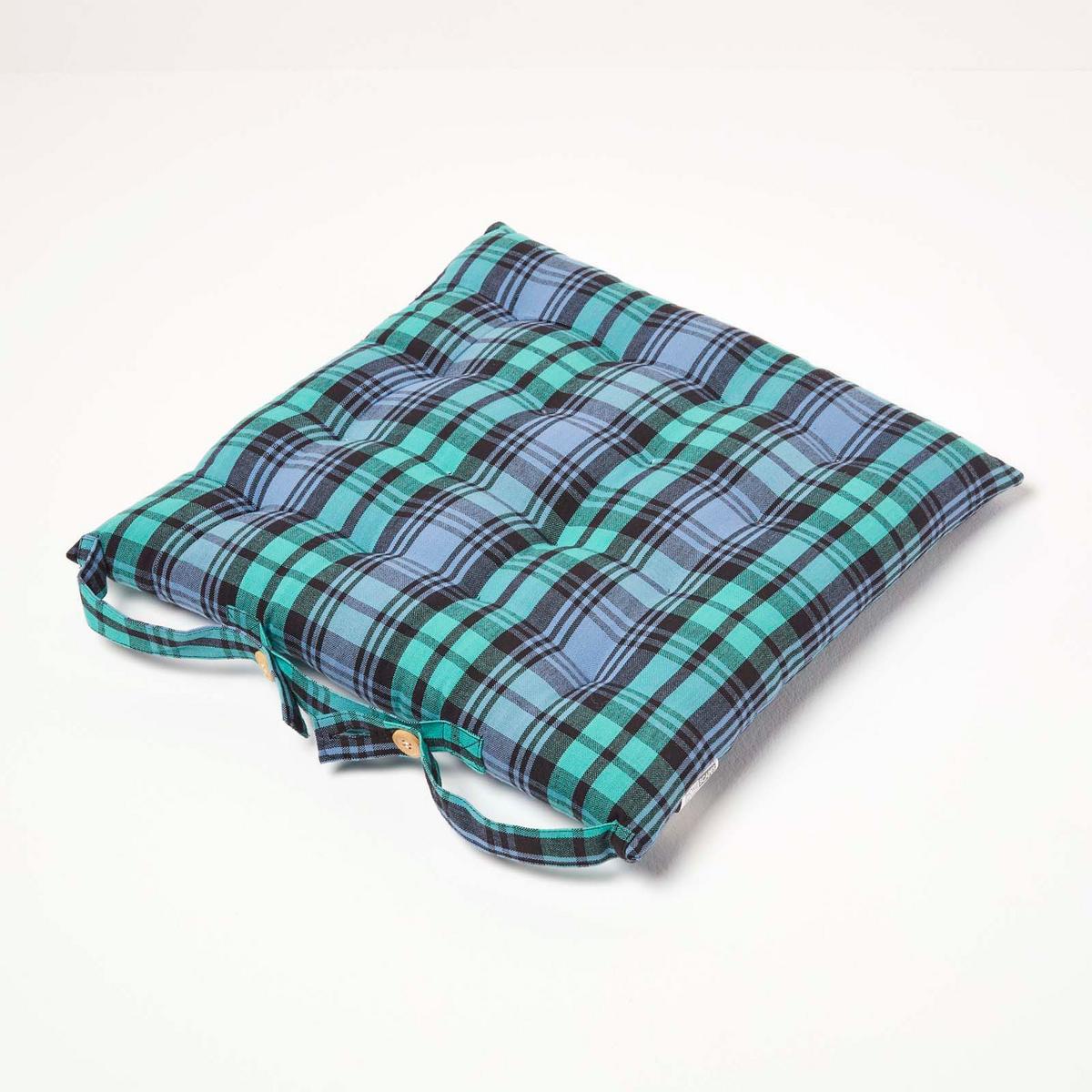 STUHLKISSEN Blackwatch Schottenkaro 40/40/5 cm - Blau, Textil (40/40/5cm) - Homescapes