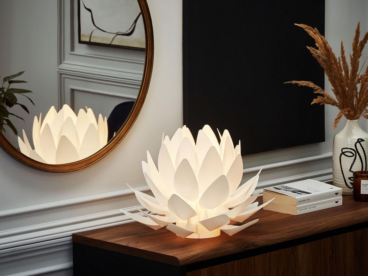 TISCHLAMPE Musone 39/39/30 cm - Weiß, Kunststoff (39/39/30cm) - Beliani