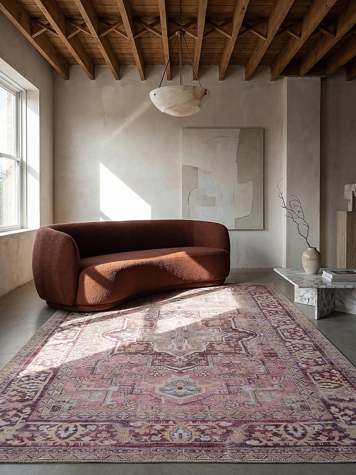 TEPPICH Waschbar HALD, klassisch im Vintage-Stil, Rosa, 80 x 150 cm - Rosa, Textil (150/80cm) - KADIMA DESIGN