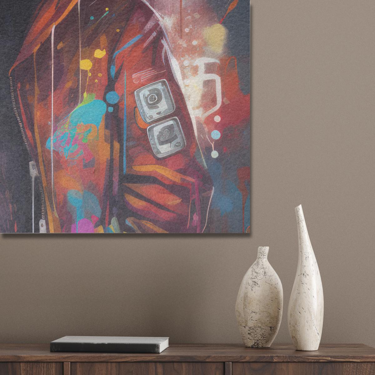 AKUSTIKBILD Panda - Jacke - Graffiti - Orange Akustikpaneele 90x90 cm - Orange, Kunststoff (90/90/0.9cm) - MuchoWow