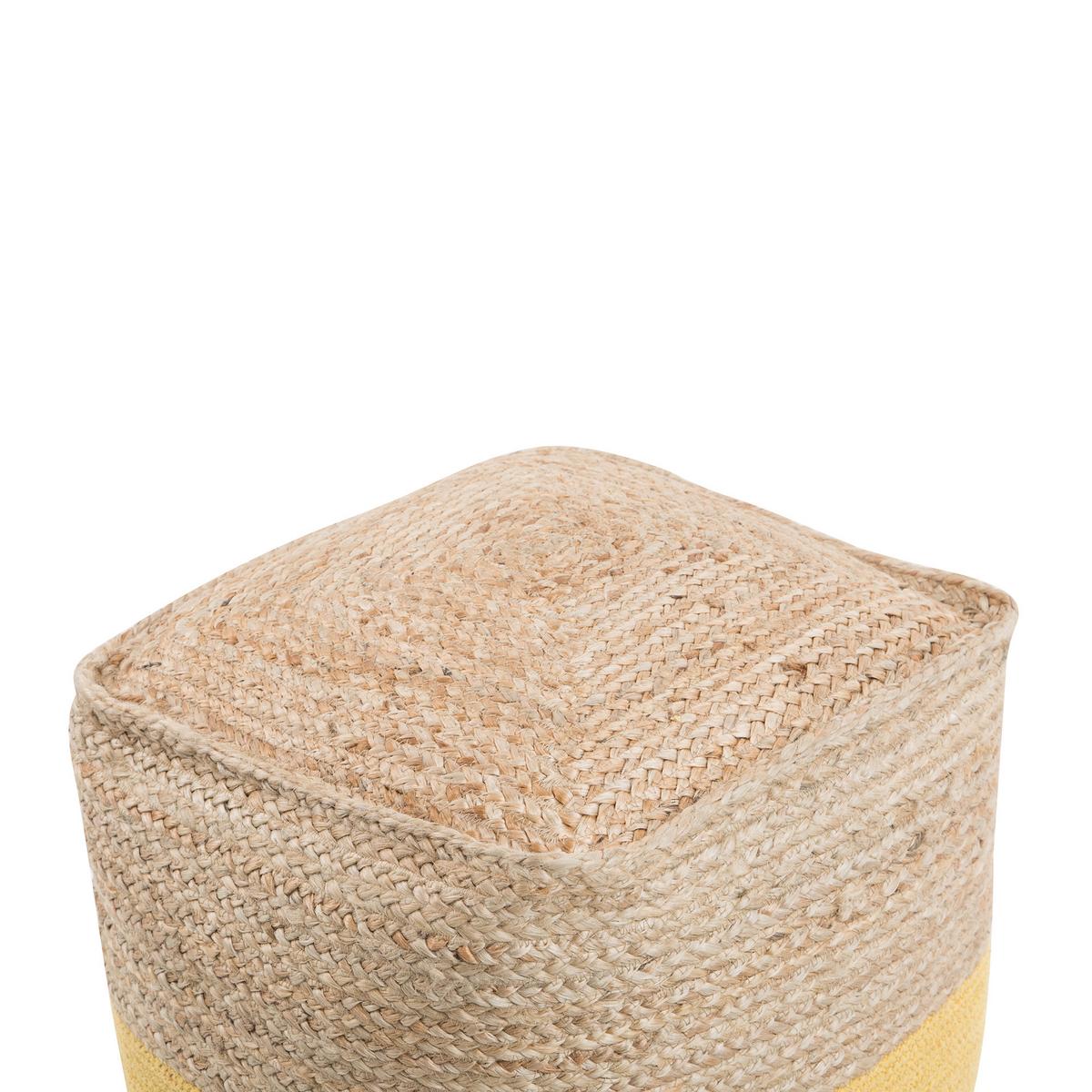 POUF Kirama 44/44/44 cm - Beige, Naturmaterialien (44/44/44cm) - Beliani
