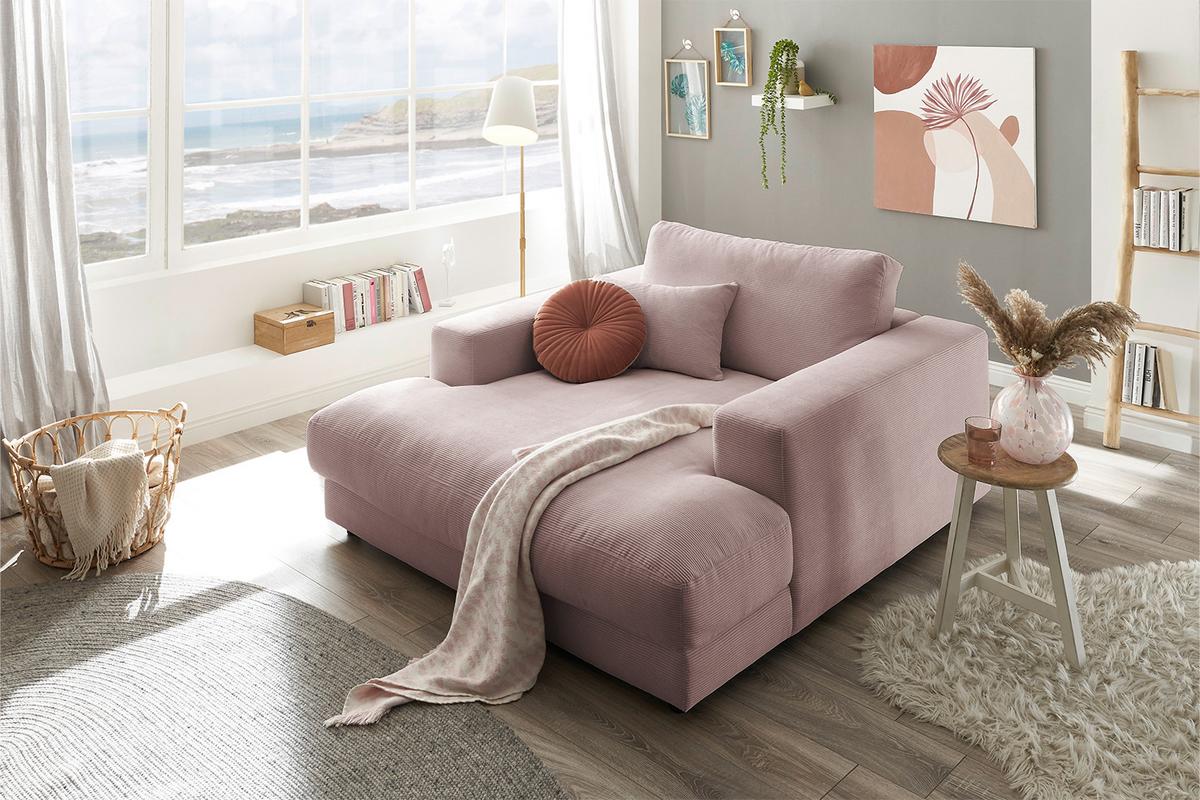 LONGSEAT MADELINE Pink Cord - Schwarz/Rosa, Kunststoff/Textil (150/86/170cm) - KAWOLA