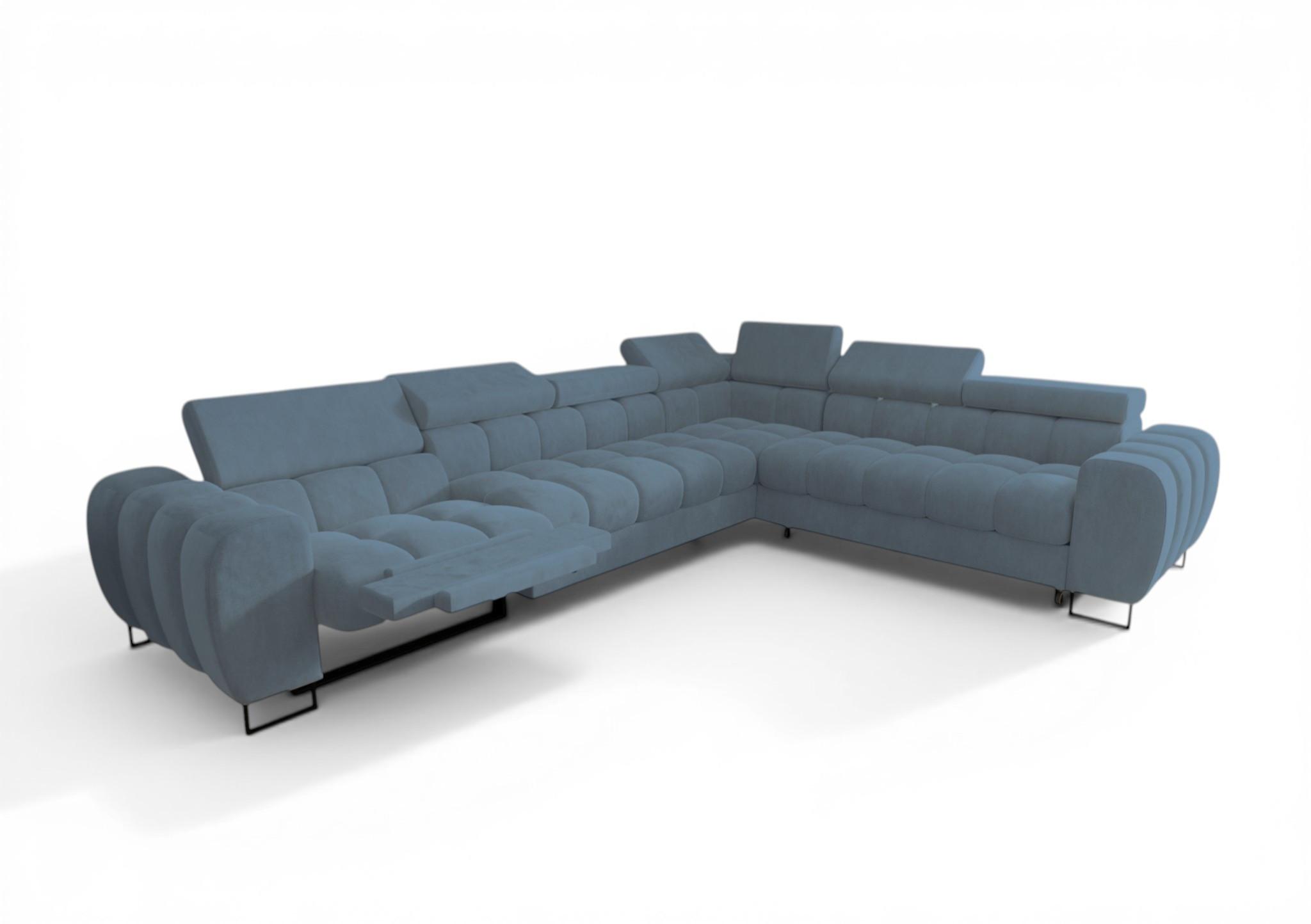 ECKSOFA Bastien Relax - Türkis, Holzwerkstoff/Textil (330/260cm) - Fun Möbel