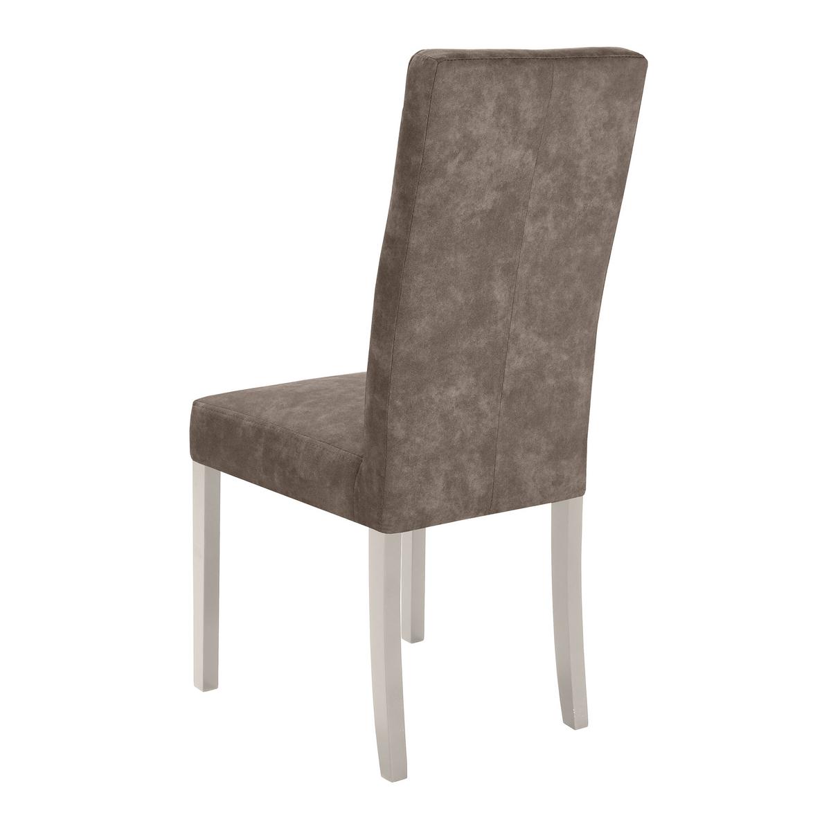 STUHL Solis mit kaschmirfarbenen Holzbeinen, Polsterstuhl, Braun - Kaschmir/Braun, Holz (45/100/42cm) - Beautysofa