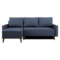 ECKSCHLAFSOFA Oviedo - Blau, Holz/Kunststoff (225/140cm) - MIRJAN24