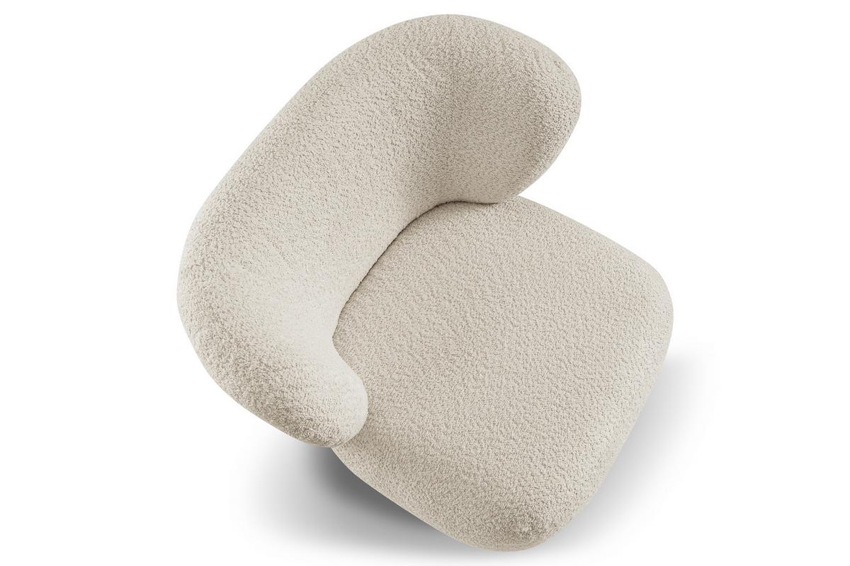 SESSEL LUSSO, Modern Polstersessel Loungesessel, Bucle-Stoff Beige - Beige, Holz/Kunststoff (82/74/74cm) - MASSENO