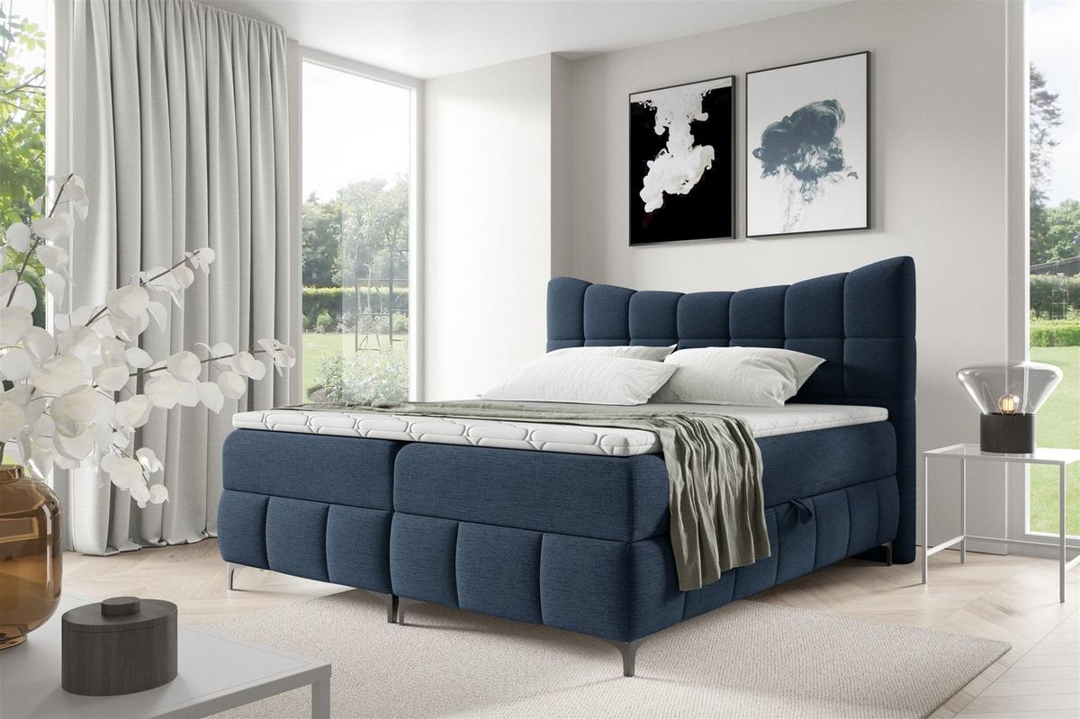 BOXBETT Charles In Aragon - Blau, Holzwerkstoff/Textil (120/200cm) - Fun Möbel
