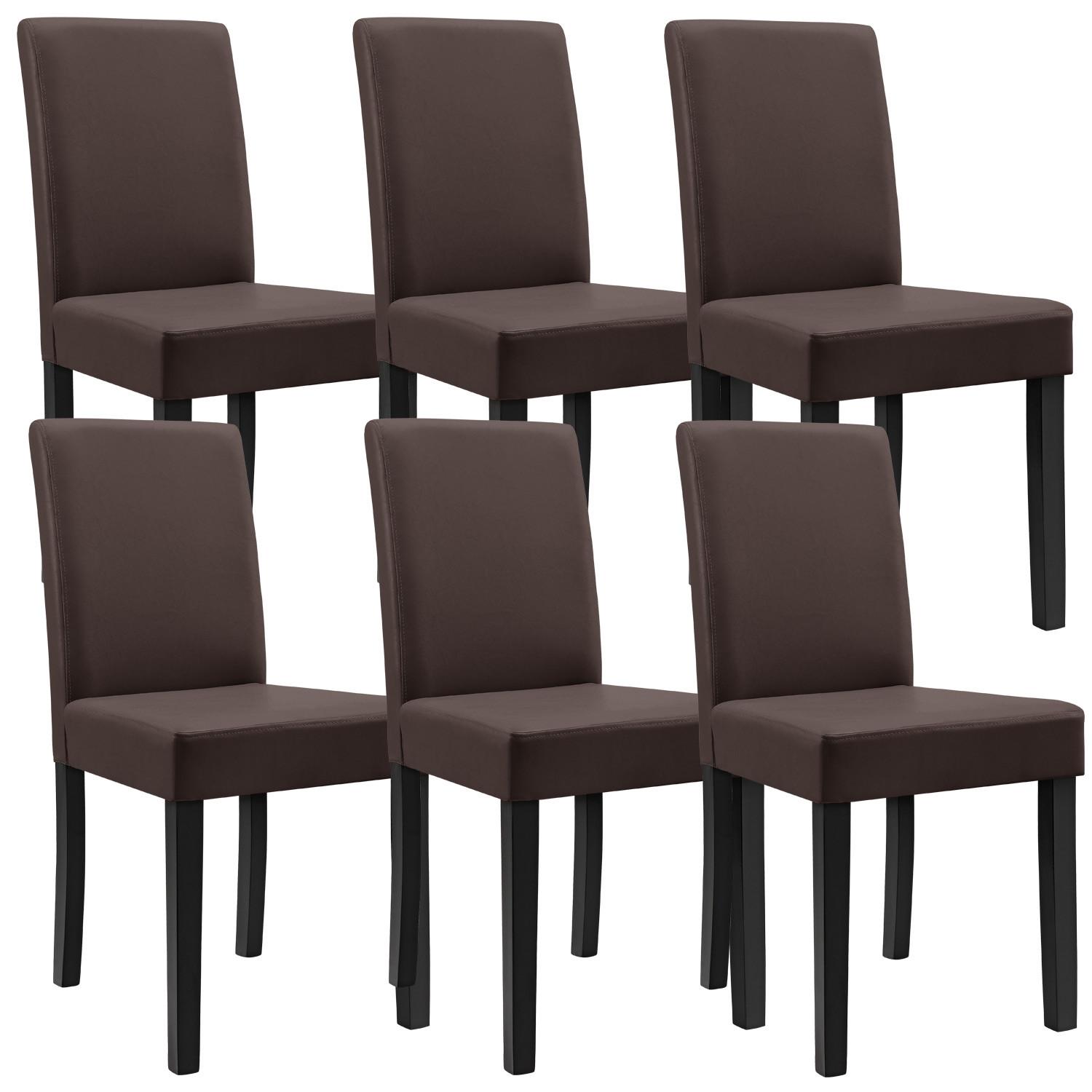 ESSZIMMERSTUHL-SET 6 TLG. Hamburg - Braun, Holz/Kunststoff (43/89/54cm) - [en.casa]