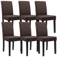 ESSZIMMERSTUHL-SET 6 TLG. Hamburg - Braun, Holz/Kunststoff (43/89/54cm) - [en.casa]
