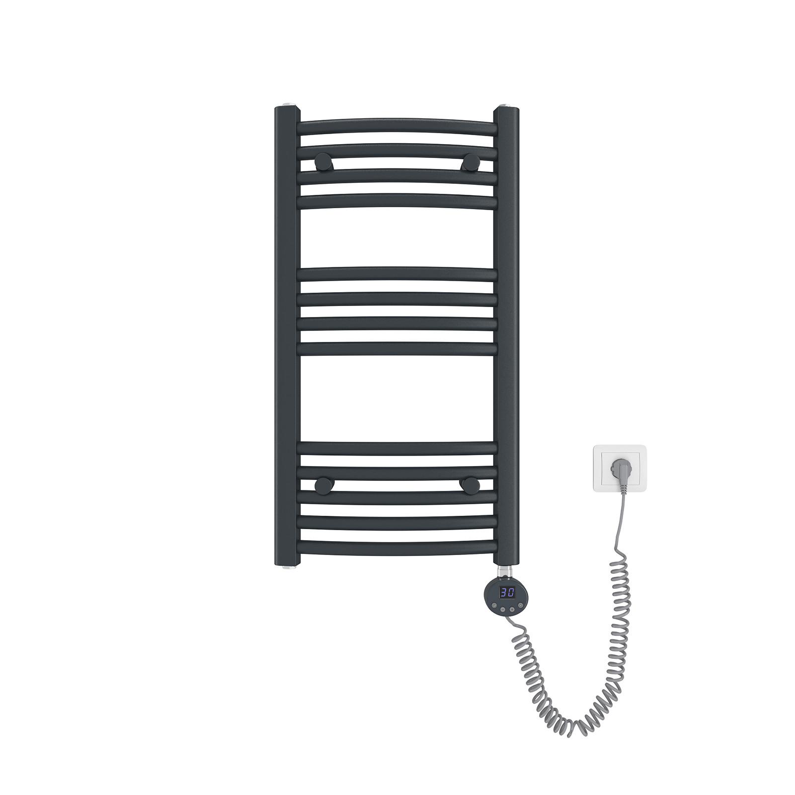 HANDTUCHHEIZKÖRPER elektrisch gebogen Anthrazit 75/40/5,6 cm - Anthrazit, Metall (40/75/4.4cm) - EMKE