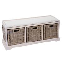 SITZBANK Weiß - Weiß, Holz (112/46/37cm) - MCW
