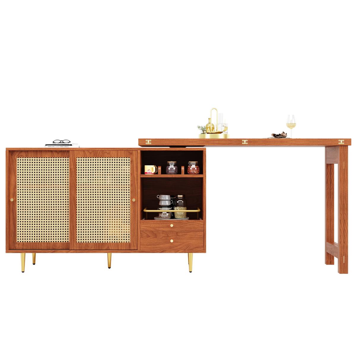 BARTISCH Braun 107/40/71,4 cm - Braun, Holzwerkstoff (187/40/76cm) - Urban Meuble