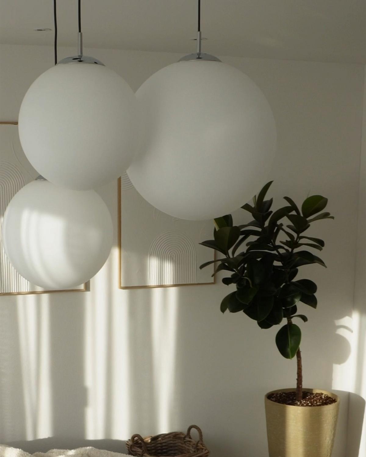 HÄNGELEUCHTE Barrow 40/40/147 cm - Weiß, Glas (40/40/147cm) - Beliani