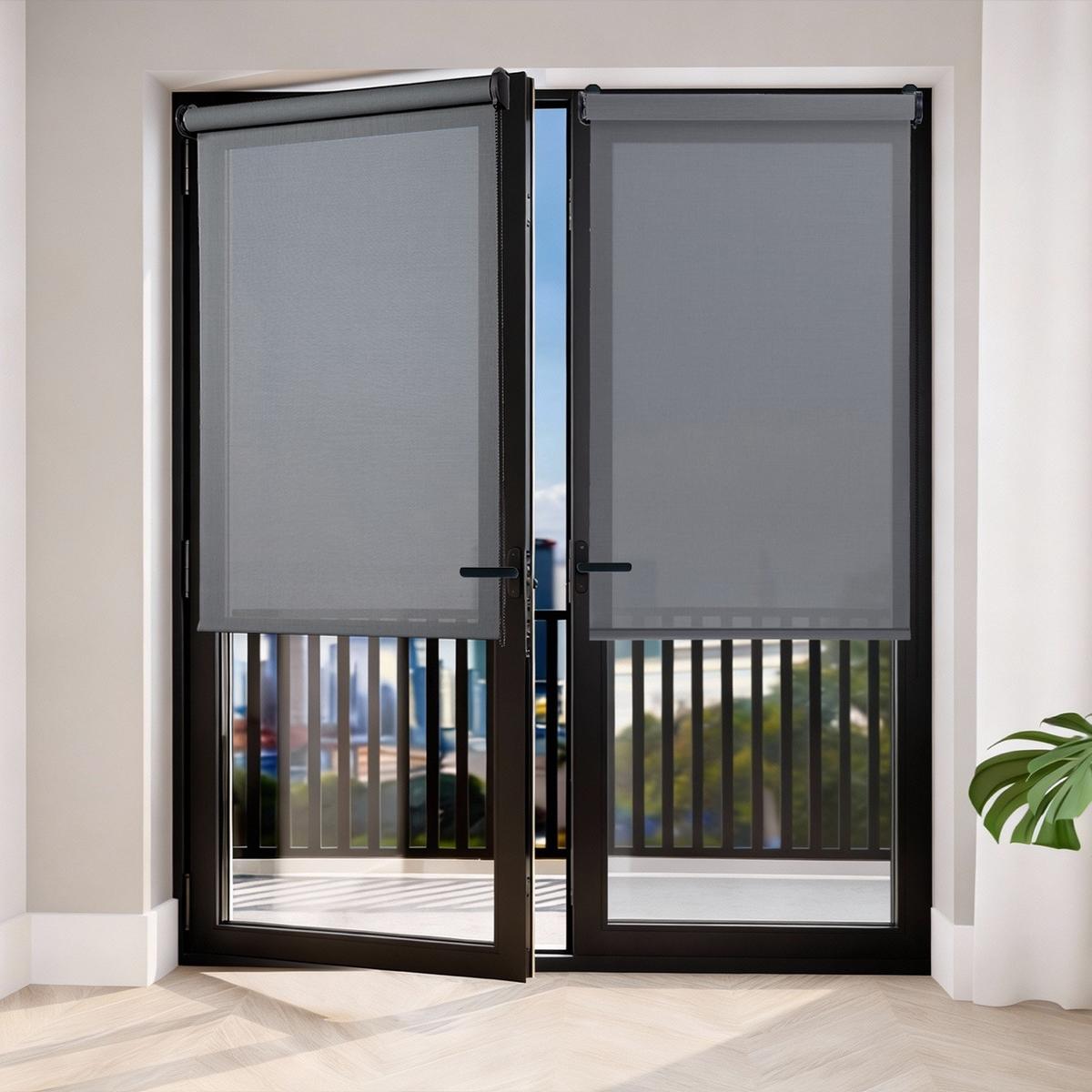 SCREEN-ROLLO Plus Easyfix Dunkelgrau 60x250 - Graphitfarben, Kunststoff (60/250/1cm) - STORESDECO