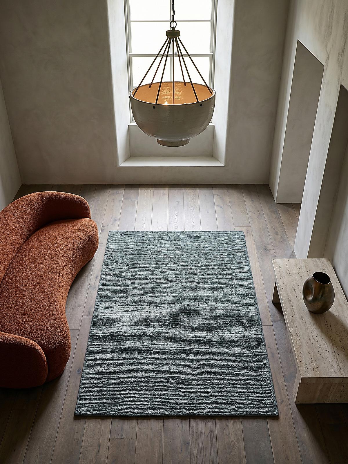 WOLLTEPPICH ALNE, einfarbig, Türkis, 120 x 170 cm - Blau, Textil (170/120cm) - KADIMA DESIGN