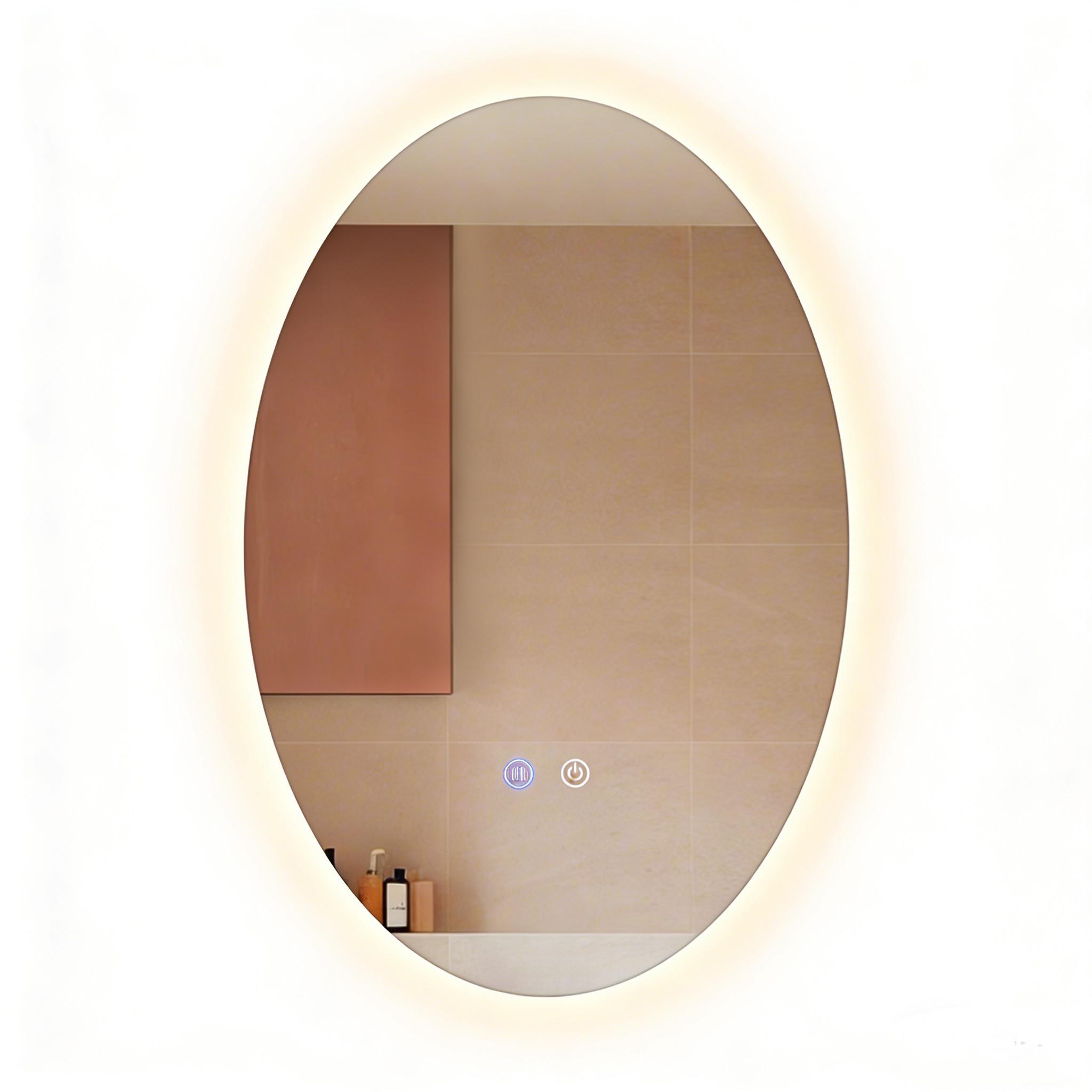 BADSPIEGEL mit Beleuchtung Kelven 3/50/70 cm - Weiß, Glas (50/70/3cm) - ZMH