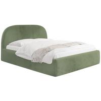 POLSTERBETT Puro mit Bettkasten, Salbeigrün Samt 120 x 200 cm – mit Metall-Lattenrost - Salbeigrün/Birkefarben, Kunststoff/Textil (120/200cm) - WFL GROUP